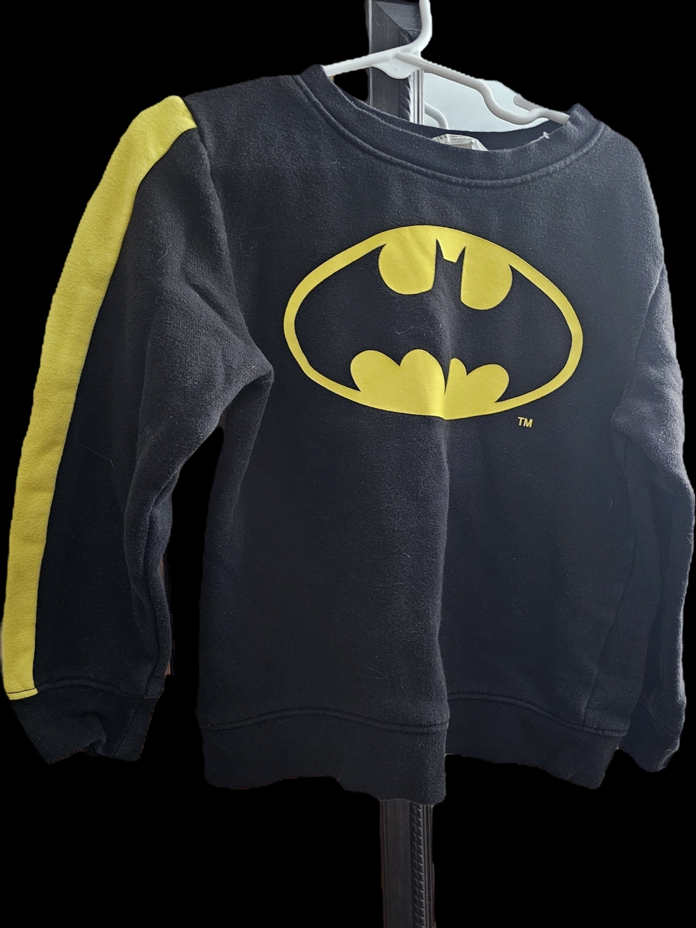 H&M Black Sweatshirt with Yellow Batman Symbol